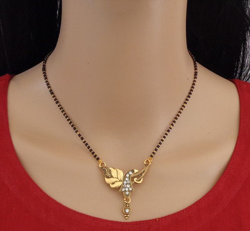 art Fashion Jewellery Trendy Gold Mangalsutra For Women Copper Mangalsutra