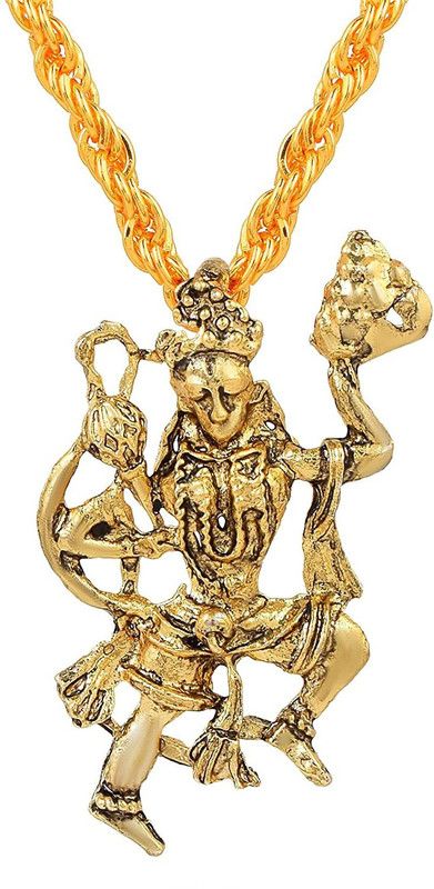 Gold Plated Lord Hanuman Bajrang Bali/Locket Pendant Necklace Gold-plated Brass Pendant