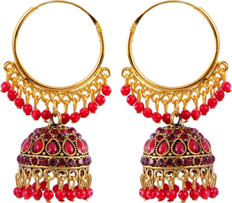 Traditional Gold Plated Hoops Jhumka Jhumki Earrings Alloy Jhumki Earring