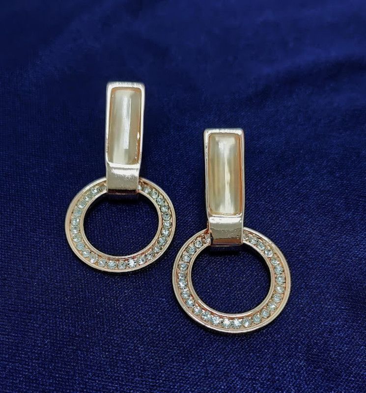 RAMYA JEWELS ELEGANT RHINESTONE STUDDED DROP EARRING Alloy Drops & Danglers