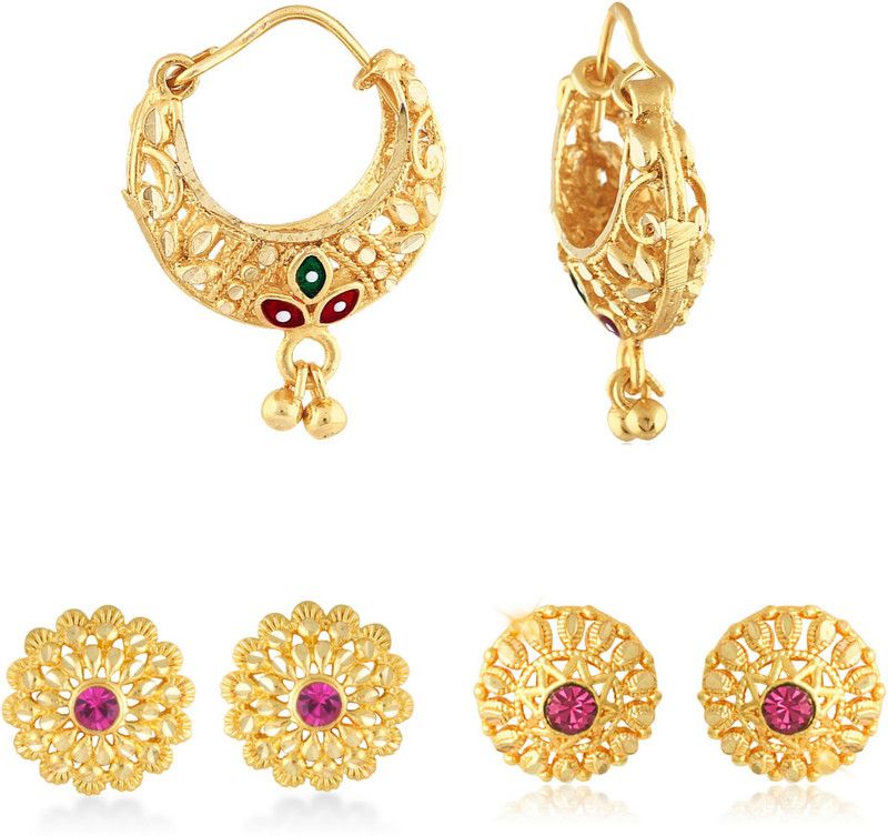 Allure Charming Alloy Stud&Chandbali Earring Combo set For Women&Girls Alloy, Brass Stud Earring, Chandbali Earring