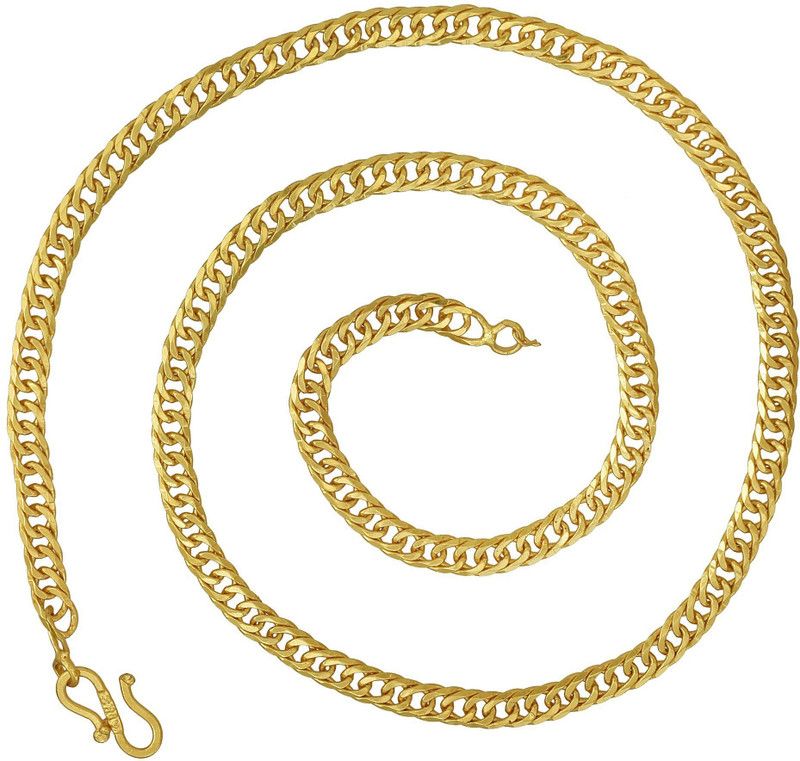 Gold Plated 5 mm, 22 inches, Super Classic Links Evergreen Design, Stylish Fashion Chain Necklace Men Women Gold-plated Plated Brass Chain