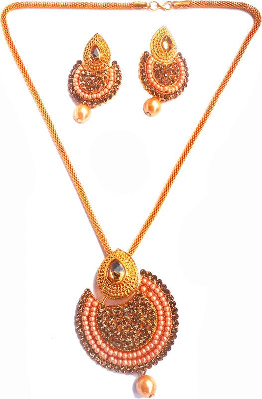 Metal Multicolor Jewel Set  (Pack of 1)
