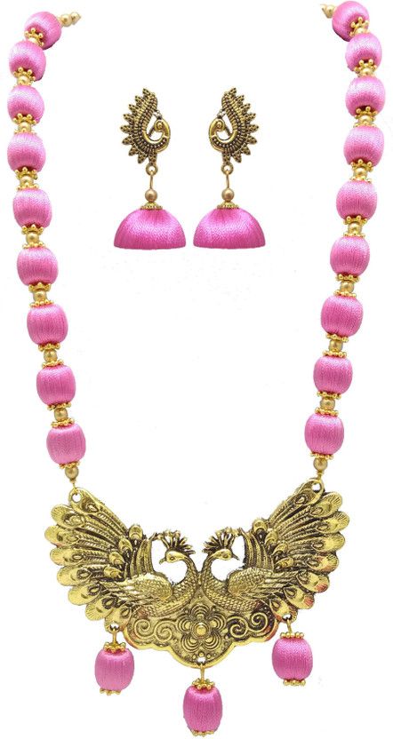 Wood, Dori, Plastic Gold, Pink Jewel Set  (Pack of 1)