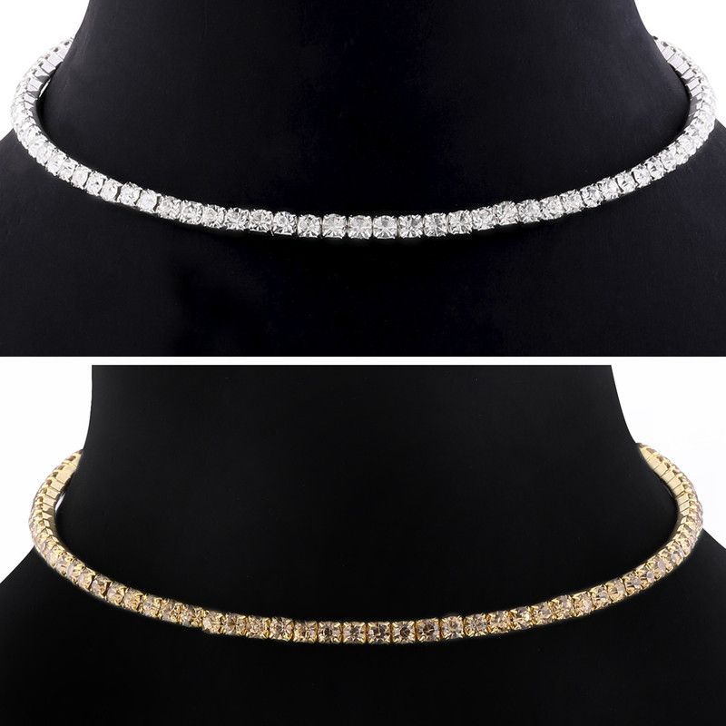 SILVER SHINE Single Line Diamond Studded Party Wear Necklaces Combo For Girls And Womens Jewellery Set of 2 Alloy Necklace Set