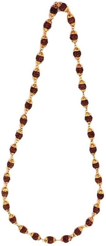 5 Mukhi Rudraksha Mala One Gram Gold-plated Plated Brass Chain