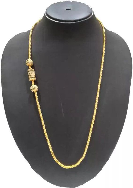American Diamond Mugappu Chain FOR LEDIES Diamond Gold-plated Plated Copper Chain