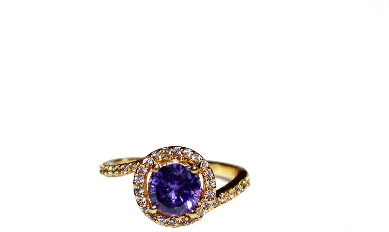 Bhanu gems Brass Gold imitation stone Ring Adjustable Brass Zircon Gold Plated Ring