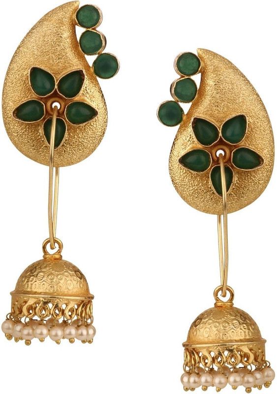 leaf style Crystal Alloy Jhumki Earring