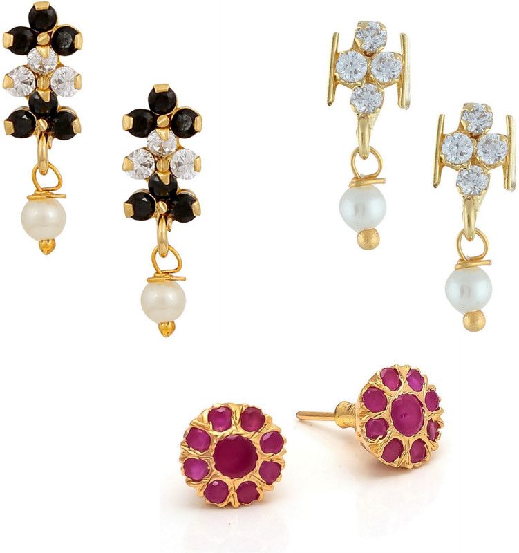 Color Spark Cubic Zirconia Alloy Earring Set