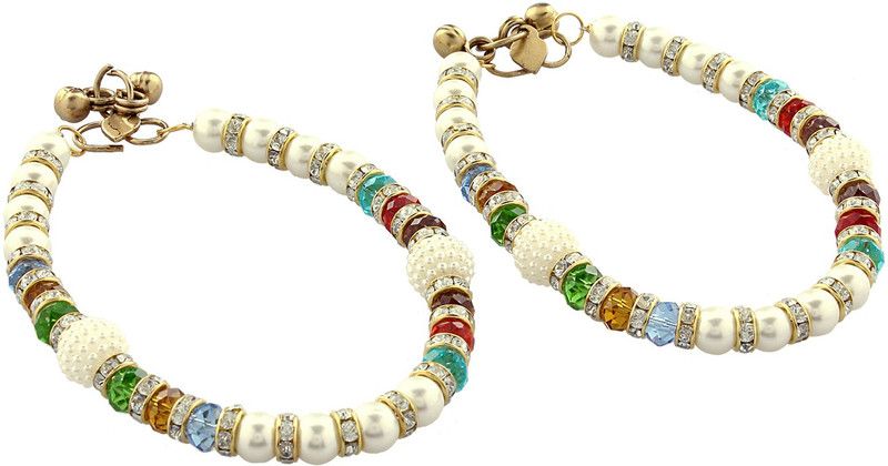 LUXOR Shinning Design Alloy Anklet  (Pack of 2)