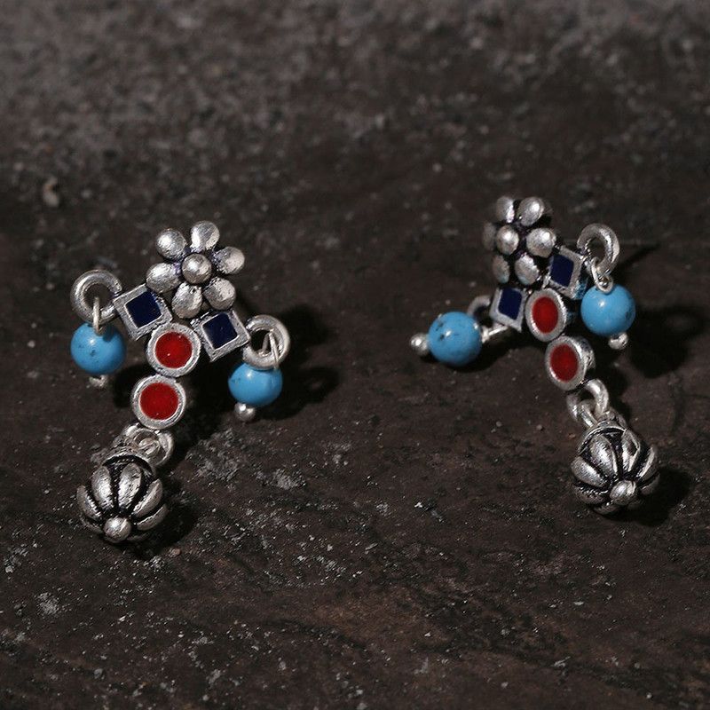 Moksha Floral Drop Earrings Brass Drops & Danglers
