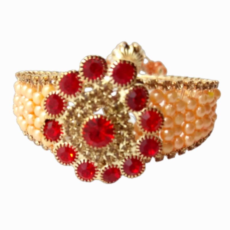 Stone, Fabric, Plastic Crystal Bracelet