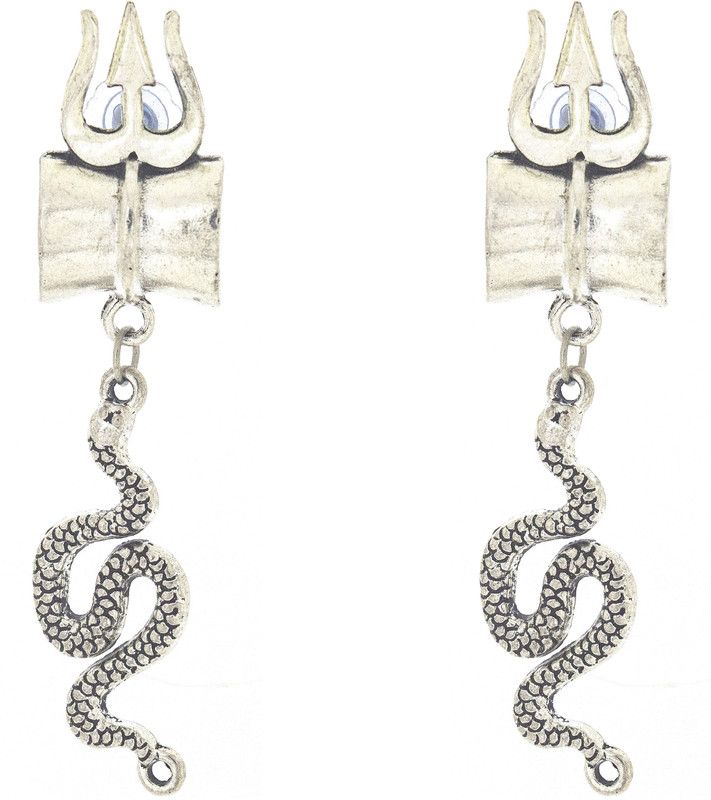 Lord Shiva Damroo and Snake Earrings for Girls & Women Brass Drops & Danglers