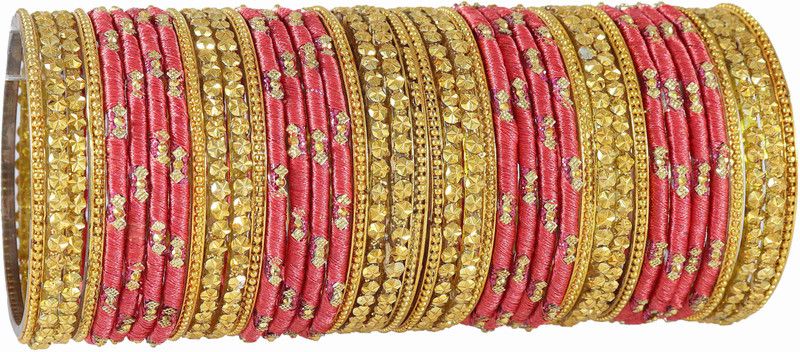 Fabric, Dori, Glass Bangle Set  (Pack of 40)