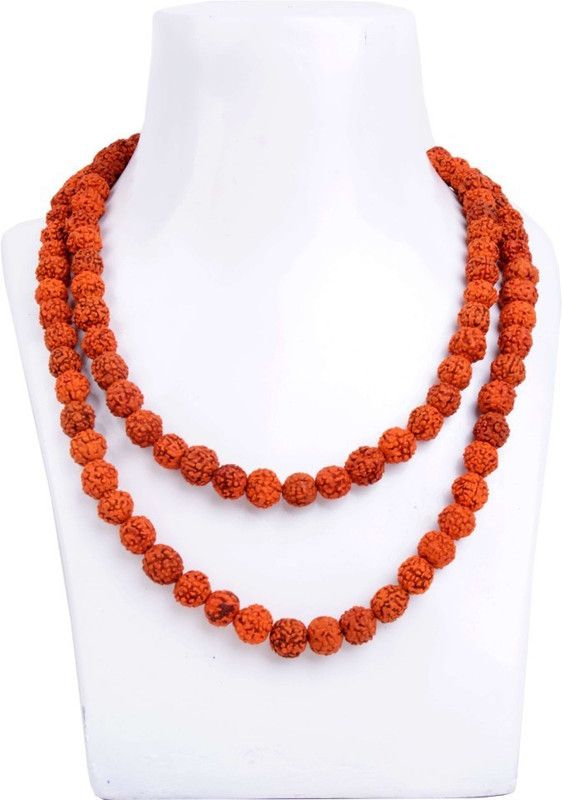 Natural & Energized Rudraksha Rosary/ Mala Religious Jewelry Puchmukhi Rudraksha Mala Brass Chain