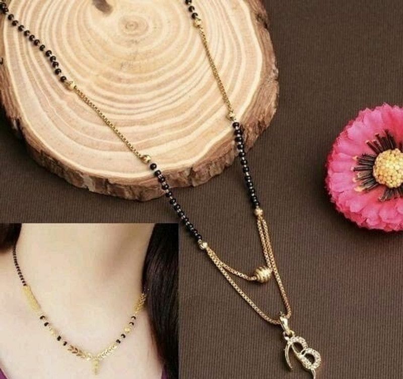JWEENOZ stylish B Letter Mangalsutra & Tanmaniya For Women's(PACK OF 2) Alloy Tanmaniya