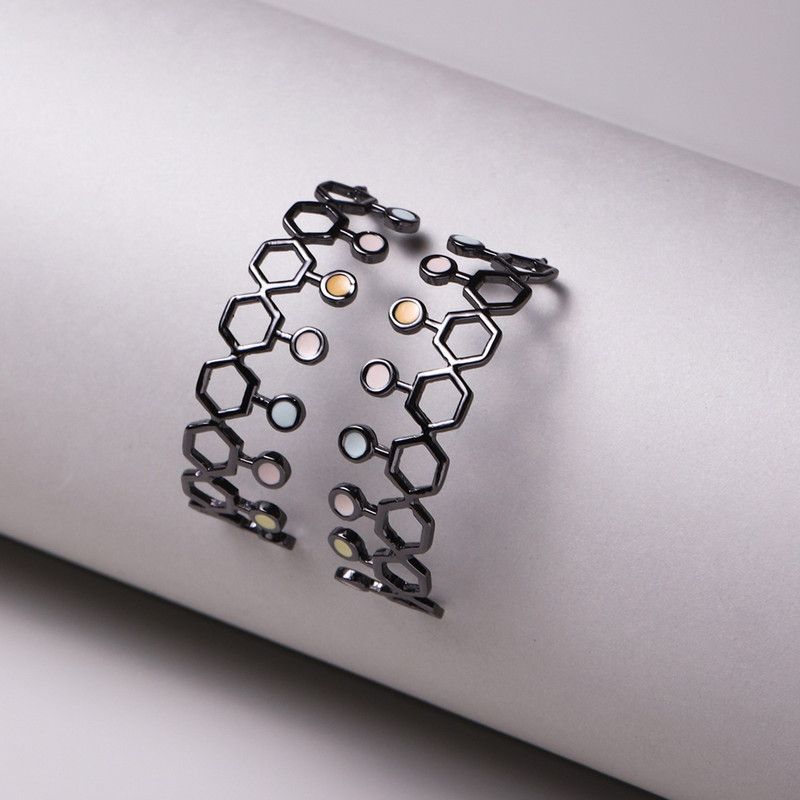 Benzene Black Rodiam Brass Earrings. Brass Hoop Earring