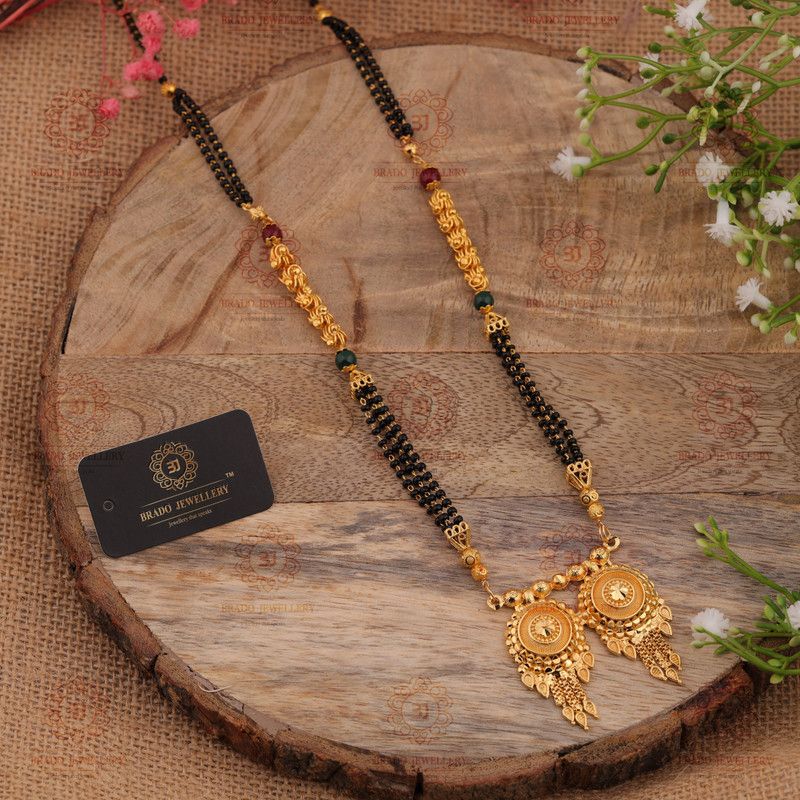 Traditional 30Inch Long Gold Plated vati Mangalsutra Tanmaniya for Women & Girls Brass Mangalsutra