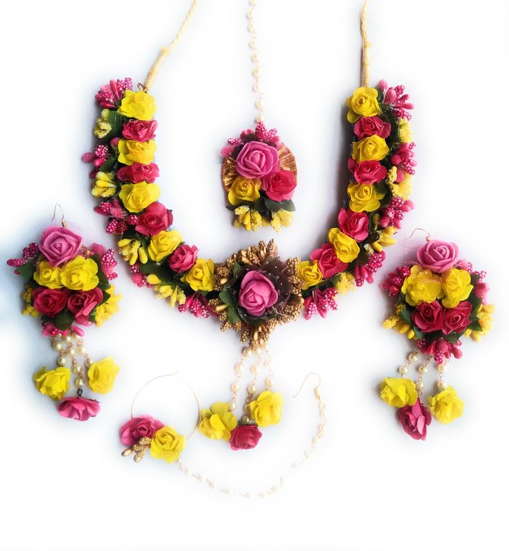 Paper Pink, Yellow Jewel Set  (Pack of 1)