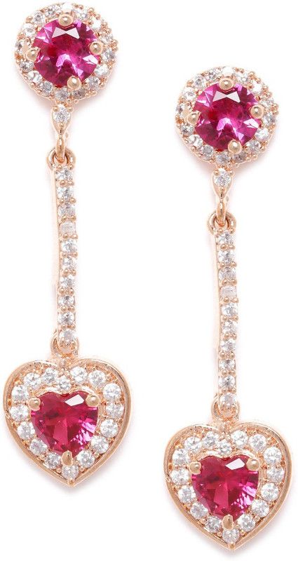 Heart Earring Brass Drops & Danglers