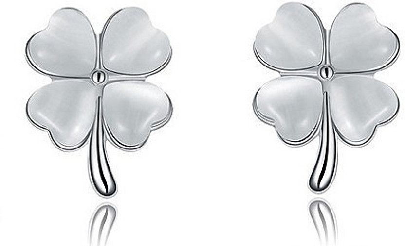 Blooming Love Opal Alloy Stud Earring