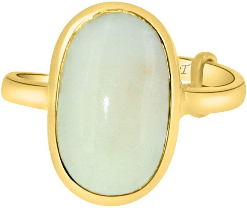 Ashtadhatu White Coral Ring Natural and Certified 12.25 Ratti Moonga Adjustable Ring with Coral Astrological Gemstone for Men and Women Stone Coral Gold Plated Ring