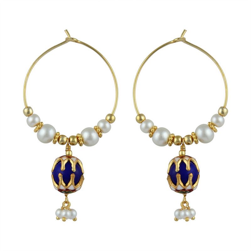 Splendid Beads, Pearl Alloy Hoop Earring