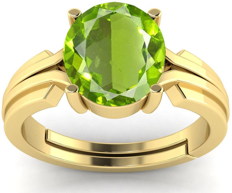 9.25 Ratti / 8.00 Carat Natural Peridot Gemstone Adjustable Gold Ring For Men Metal Ring