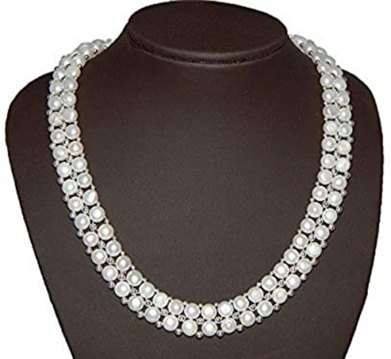 Mother of Pearl Sterling Silver White Jewel Set  (Pack of 1)