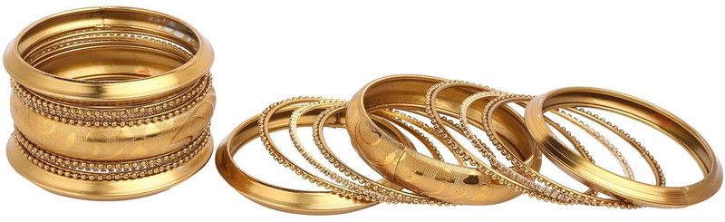 Alloy Crystal Gold-plated Bangle  (Pack of 18)