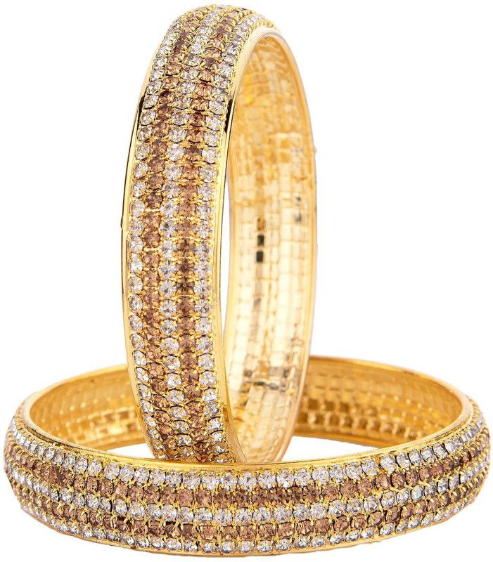 Alloy Cubic Zirconia Gold-plated Bangle Set