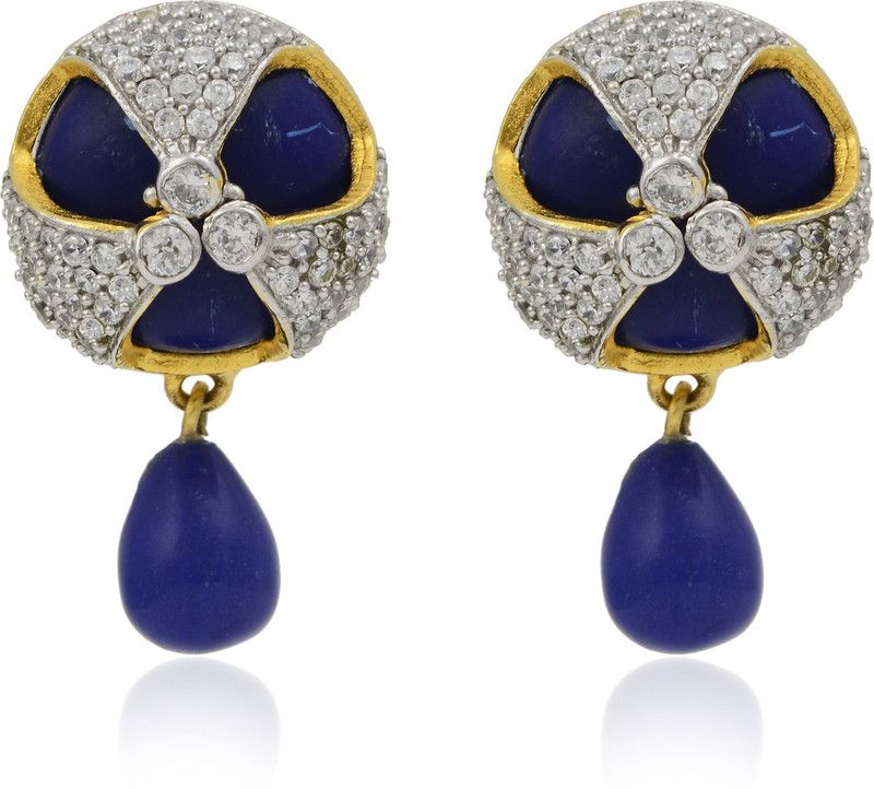 Traditional Fashion Jewellery Lapis Lazuli Brass Drops & Danglers