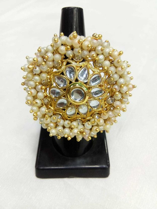 Sun Shape Finger Ring Brass Beads Gold Plated Ring