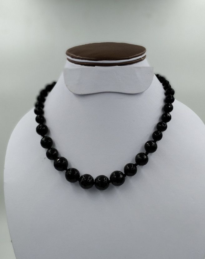 sivam jaipur Zed stone beads necklace colours black one line necklace Onyx Stone Necklace