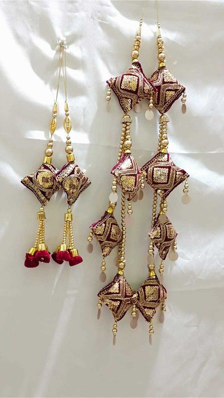 Shopmart Maroon CUSHION LATKAN DECORATION OF LEHENGA SAREE DUPATTA SET OF 2 Brooch Maroon Brooch  (Maroon)