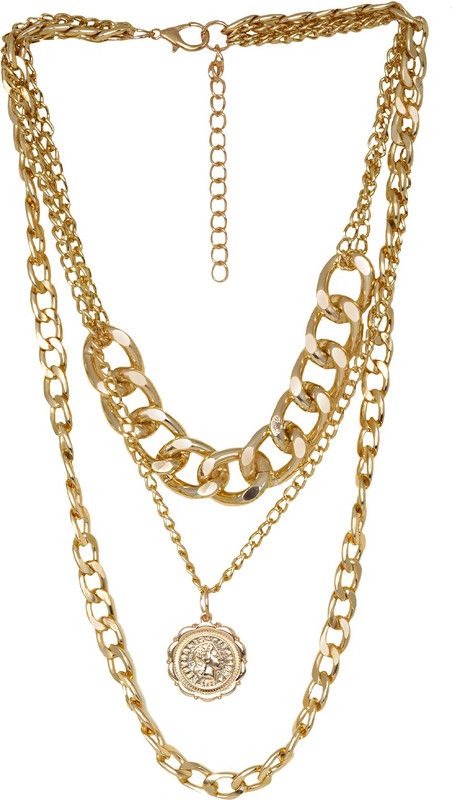 Donna Chain Link Gold Layered Necklace Alloy Necklace