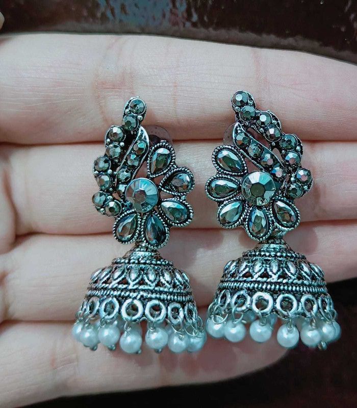 Jhumki1 Beads Alloy Jhumki Earring