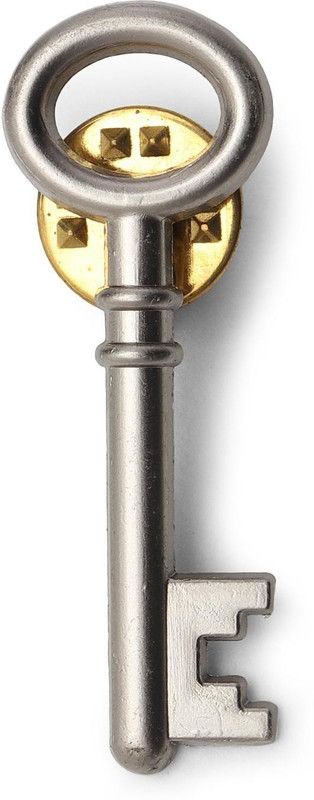 Sorellaz Silver Key Brooch  (Silver)