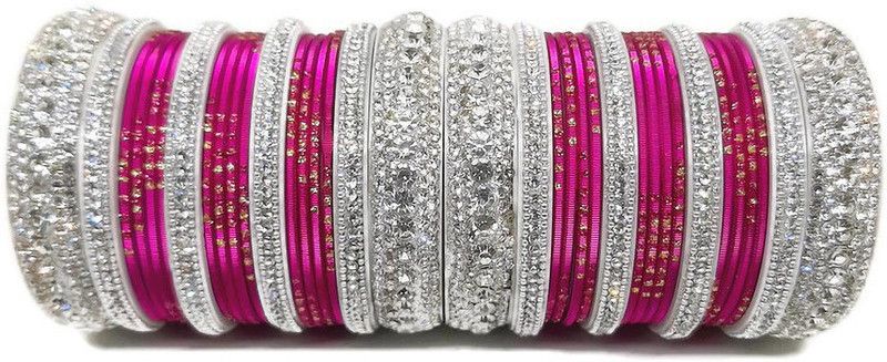 Metal, Plastic Sterling Silver Bangle Set  (Pack of 36)