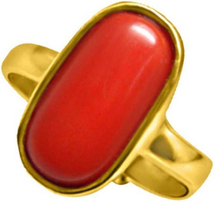 Copper Coral Sterling Silver Plated Ring