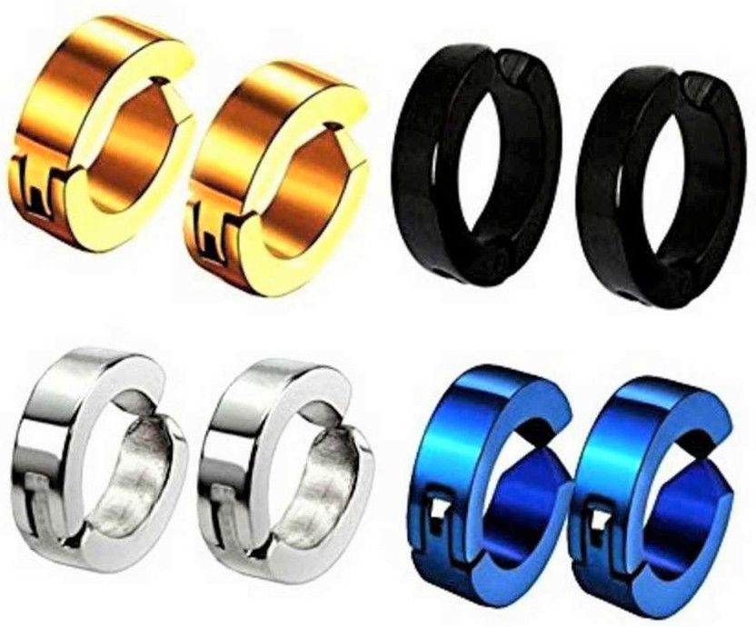 Mens & Women Earring Fashion Multi jewellery Platinum Ear piercing Cubic Zirconia Stainless Steel, Brass, Copper, White Metal, Alloy Hoop Earring, Stud Earring, Magnetic Earring
