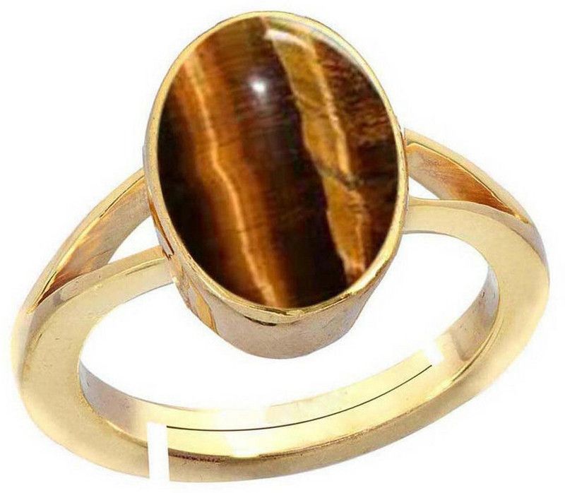 Tiger Eye 4.25 Ratti or 4 Ct Panchdhatu (5 Metal) Women Adjustable Natural Stone Ring