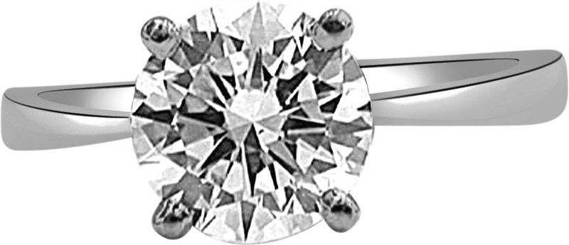 Perfect Romance Sterling Silver Diamond Rhodium Plated Ring