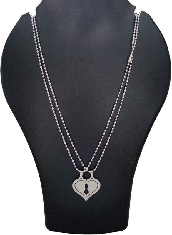 Alphabet Love Word In Heart Shape Locket With Chain Sterling Silver Plated Stainless Steel Necklace