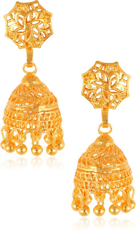 Traditional Earring 1 Gram Gold Fancy Stylish Jhumki For Women Cubic Zirconia Brass Jhumki Earring