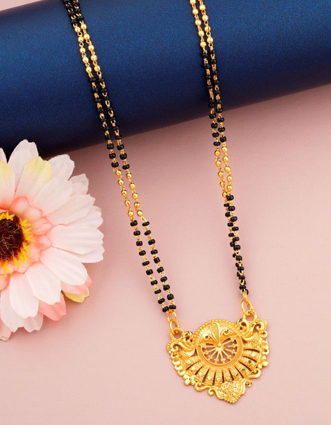 24 inch One Gram Gold-plated LONG Mangalsutra With SURPRICE GIFT for women Brass, Copper Mangalsutra