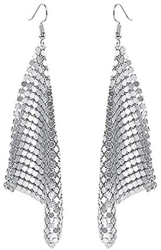 Party Wear Metallic Mesh Grid Sequins Copper, Metal Drops & Danglers