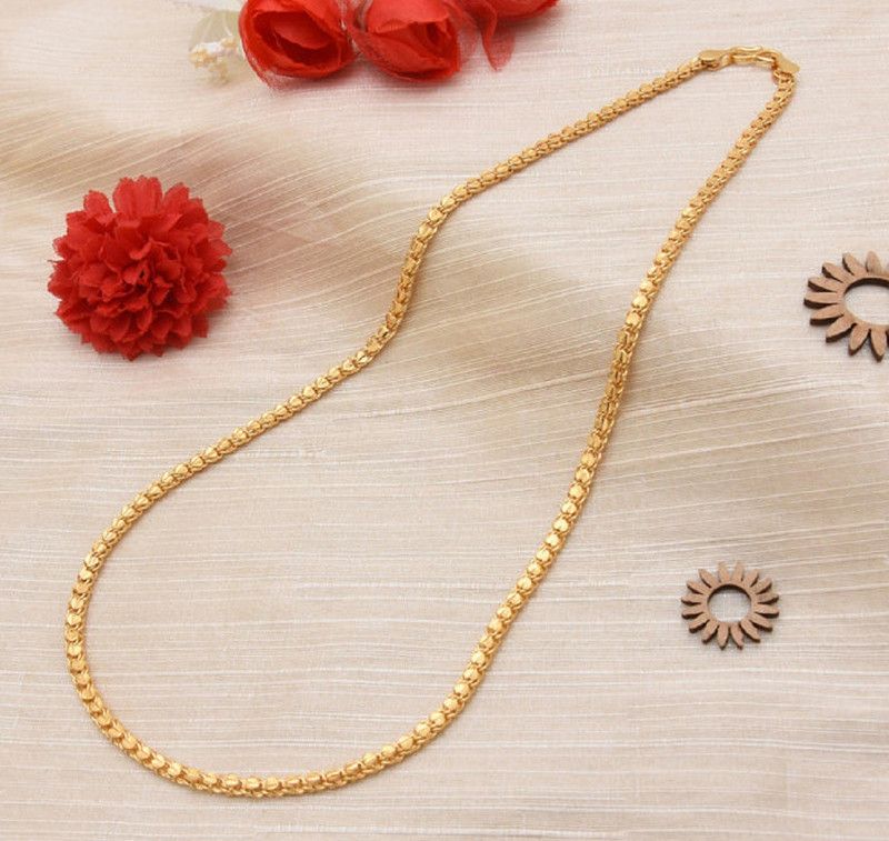 Premium Gold Plated Traditional Heart Golden Brass Necklace Chain Gold-plated Plated Brass Chain