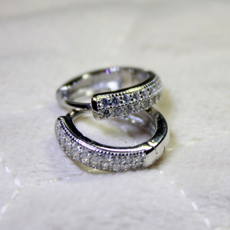 925 sterling silver zirconia round baali earring Cubic Zirconia, Zircon Sterling Silver Earring Set